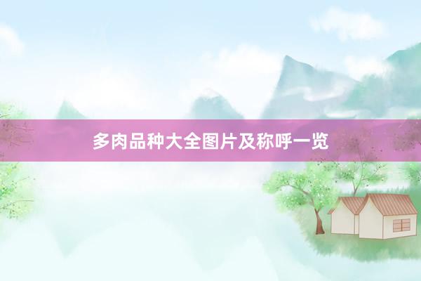 多肉品种大全图片及称呼一览