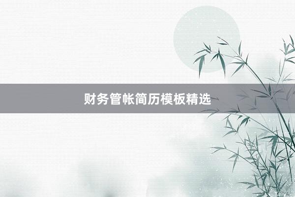 财务管帐简历模板精选